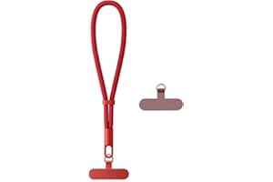 AOKSUNOVA Chaîne pour téléphone portable courte, bracelet de téléphone portable réglable, lanière de poignet courte pour téléphone portable, lanière de clé rouge courte