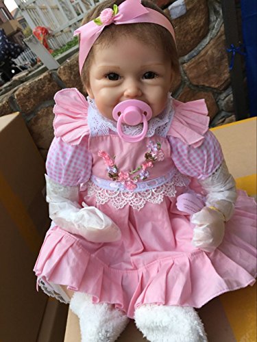 NPK Real Looking Pink Lovely Baby Girl New Reborn Baby Doll Soft Silicone Vinyl Reborn Toy with Magnet Dummy