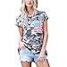 Produktbild Ba Zha HEI Elegant Frauen Kurzarm Camouflage Bluse Tops T-Shirt mit Tasche Modisch Damen Sommer T-Shirt Kurzarm Rundhals Druck Muster Oberteile Loose Fit Bluse Weiches Material Tops (Tarnung, M)