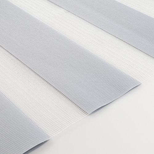 OUBO Doppelrollo Klemmfix Duo Rollo ohne Bohren – (BxH) 70 x 150 cm Grau – Seitenzugrollo mit Klemmträger für Fenster / Tür - 9