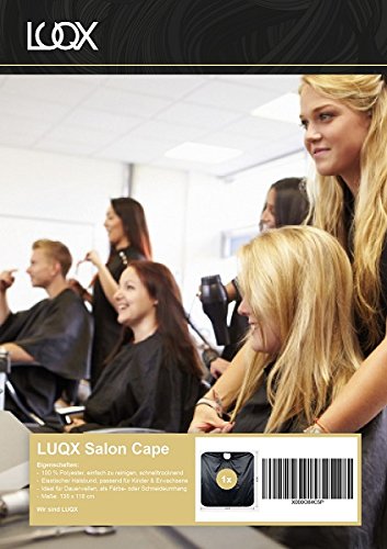 LUQX Salon Cape Friseurumhang schwarz wasserabweisend Haarschneideumhang Frisierumhang Färbeumhang