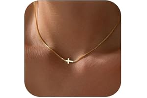 HARJJME Kreuz Kette Silber 925 Damen 14K Vergoldet Choker Kette mit Kreuz Halskette Wasserfest Gold Silber Kreuzketten Cross Necklace Geschenk für Frauen Mädchen Freundin Modeschmuck