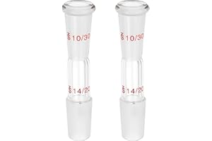 PATIKIL Borosilicate Glass Reducing Connecting Adapter, 2 Pcs from 10/30 Outer to 14/20 Inner Joint Connecting Adapter Distillation Parts for Lab Use Equipment Supply, Style 28