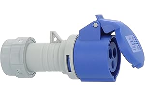 Brennenstuhl acoplamiento CEE 230V/16A (para uso exterior IP44, adaptador enchufe para camping, conexión fácil, 3 polos, toma de corriente de 3 pines)