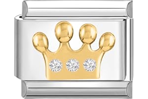 Quiges 9mm Italian Style Charm Modell Edelstahl Krone für Italien Charms Armbänder