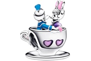 RMMY Charm 925 Sterling Silver Moon Dangle Charm Mom Mouse Love Flower Pendant Dangle Beads for European Bracelets and Necklace Birthday Jewelry Gifts for Women