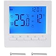Programmable room thermostat, WiFi remote control room temperature controller heating thermostat white background lighting, wire thermostat/room temperature controller for surface mounting