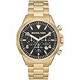 Michael Kors Gage Watch for Men, Chronograph movement with Stainless steel or Leather strap