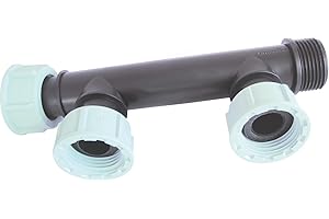 Suinga Te Collecteur d'arrosage 1" pour 2 ou 3 électrovannes de jardin | Clarinete d'irrigation 2 sorties M-F-F 1'' | Collecteur d'irrigation