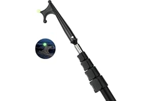 San Like Bicheros para Barcos, Gancho para Barco Telescópico Varilla, Accesorios Bichero Telescópico Ganchos con Cuentas Luminosas, Ligeros y Duraderos Boat Hook de Aluminio para Atraque Ferroso 3,6M