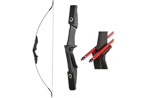 TOPARCHERY Archery 57" Takedown Youth Recurve Bow Hunting Black Long Bow for Beginner Teenagers Right Left Hand Black - Draw Weight 30lbs 40lbs