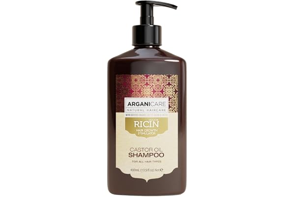ARGANICARE Shampooing Accélérateur de Croissance Gamme Ricin | Lutte Contre les Brèches et la Casse de Cheveux | Favorise la Croissance | Haute Hydratation | Tous Types de Cheveux | 400 ml
