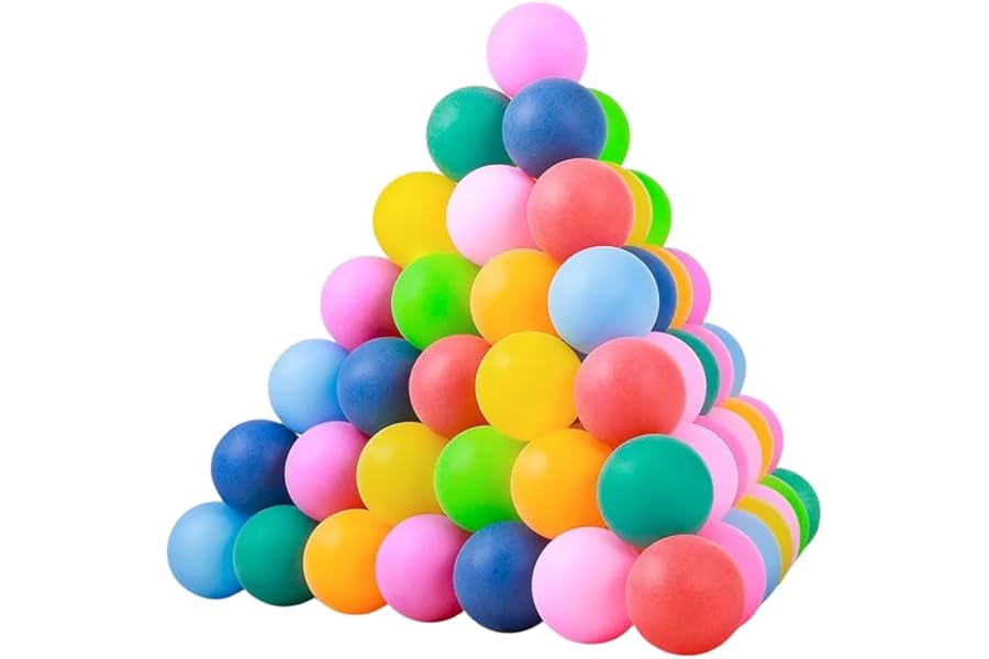 1ABOVE Multicolour Ping Pong Balls, 40mm Table Tennis Ball, Suitable for pong balls parties, Decoration, Classroom games, Teaching methodologies, School Crafts and more