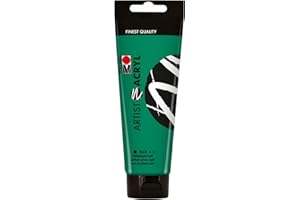 Marabu 12200044964 – Artist Acryl, jasnozielony phthalum, 120 ml, delikatna farba akrylowa o artystycznej jakości artystycznej, na bazie wody, konsystencja pasty, wysoka pigmentacja, bardzo dobra blask i siła krycia