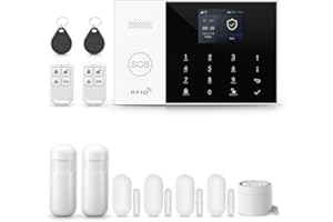 XNY Allarme Casa Wifi Per La Sicurezza Domestica, Allarme Casa Senza Fili Intelligente 2G con Controllo APP, Sensore Finestra Porta, Rilevatore di Movimento, Lavoro con Alexa (PG-105-2G-C)