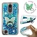 Produktbild LG Aristo 2 Fall, LG Tribute Dynasty, LG Fortune 2, LG Rebel 3 LTE, LG Zone 4, LG K8 2018 [Liquid Glitter Sparkly Bling] Klar Case Soft stoßfest Cover w/[Phone Ring Ständer] by Zase, blaugrün
