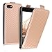 Price comparison product image kwmobile Vertical Flip Case for Apple iPhone 7/8 - PU Leather Protective Flip Cover with Magnet - Rose Gold