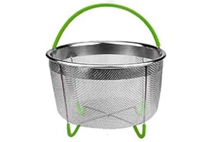 BASHLEY Insert Basket 6Qt Stainless Steel Steamer Basket with Handle for Instant Pot Accessories Fits Most Pressure Cookers - Steaming Vegetables,Eggs