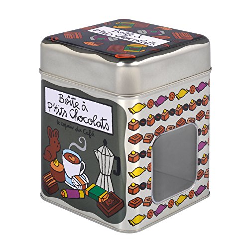 Derrière la Porte Caja Metal Con Ventana Chocolate Ptit