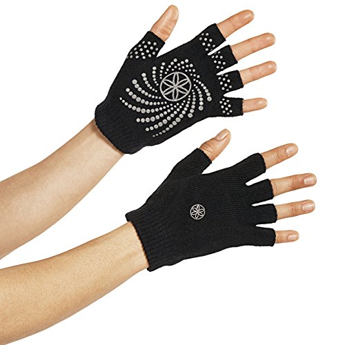 Gaiam Grippy Yoga Gloves, Negro/Gris, Talla Única