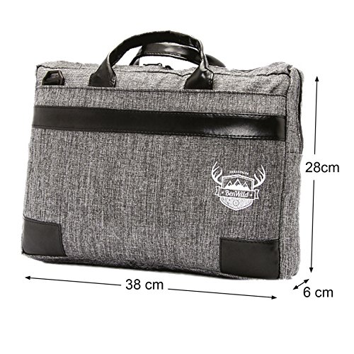 Laptop Notebook UNI MINIERT **11 FARBEN** Aktentasche Hülle Case 15,6 – 17,0 – 17,3 ZOLL Laptoptasche NEU 41x31x6cm oder 38x28x6cm (17-3 ZOLL, Hellgrau) - 3