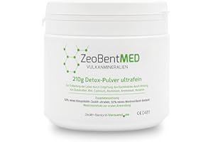 ZEOBENTMED ZeoBent MED Detox-Pulver ultrafein 210 g, von Ärzten empfohlen, Apothekenqualität, laboranalysiert, zur Entgiftung und Entschlackung