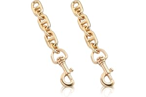DEFGNOP 2 Stk Taschen Verlängerungsketten Legierungs 12cm Goldene Crossbody Schultertaschenriemen ，taschenkette gold，Verlängerungsketten Mit Drehbarer Augenschraube Karabinerhaken Für Taschenriemen