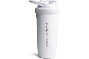 ‎SMARTSHAKE SmartShake Reforce Edelstahl-Protein-Shakerflasche 900 ml | 30 oz - Auslaufsicherer Schraubverschluss - BPA-frei - Unisex - Weiß