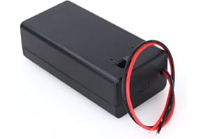 Hilitand 9V PP3 Battery Holder Case Plastic Battery Storage Box with ON/OFF Switch with Wire Lead