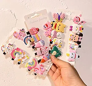 ANNA CREATIONS 30 Rainbow Unicorn Ice Cream Hair Clips Set Baby Hairpin For Kids Girls Toddler Barrettes Hair Accessories (STYLE 5)