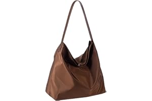 Gluckstar Borsa Donna in Nylon - Tote Bag Hobo e Borsa a Spalla Donna per Università, Viaggi, Shopping e Lavoro - Stile Semplice e Moderno (Caffè)