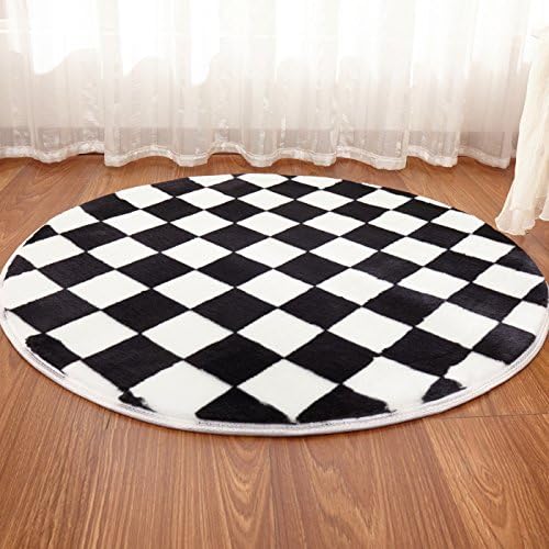 3D-carpet round non-slip mat white black pink 100cm(2 styles/6 size) , black , 80cm