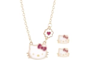 BSNRDX Jewellery Sets, Necklace Earring,Cute Cat Necklace Jewelry Cat Earrings,Adjustable Necklace, Girlfriend Pendant Chain for Womans and Girls