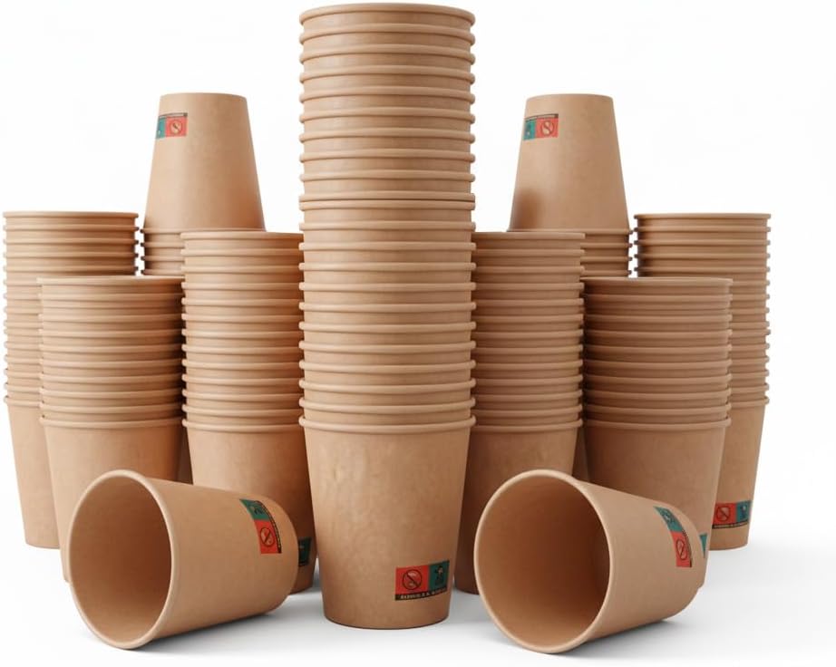 GASTROTOMI Vasos de Carton 360 ml (12 oz) – Pack 200 Unidades de Vasos Desechables - Resistentes para Bebidas Frías y Calientes - Café, Refrescos, Cerveza y Eventos - Reciclables y Uso Profesional