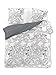 Produktbild DecoKing Premium 31155 Bettwäsche 200x220 2 Kissenbezüge 70x80 weiß Blumenmuster Bettbezüge Renforcé Baumwolle Mako-Satin Baumwollsatin zweiseitig Ducato Collection Coloring Page grau schwarz