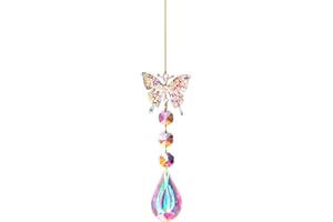CSENASON Sun Catchers Crystals for Windows Garden,Butterfly Crystal Suncatcher Pendant Suncatcher Colorful Sun Catcher for Garden Ornaments Outdoor Bedroom Car Decor Home Decor Office Party Wedding