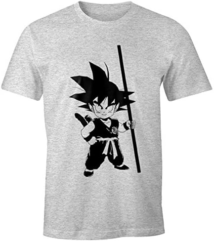 Men's T-Shirt – Dragon Ball Z Child Son Goku Super Saiyajin – Comfort Fit Moon Works 10 - Grey - Large