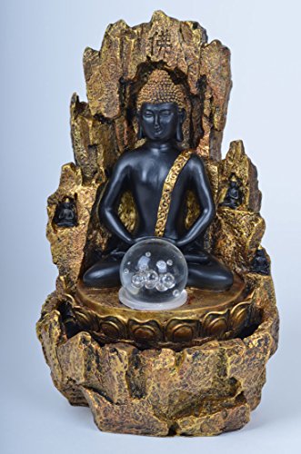 Buddha Brunnen Garten Deko Figur *30 cm* Feng Shui Wasserspiel Zimmerbrunnen Gartenfigur