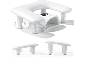 Deciniee Repose Main Ongle: Forme du U Repose Main Manucure pour Table Manucure - Réglable en Hauteur Coussin Ongle Repose Mains Ongles Professionnelle pour Prothesiste Ongulaire - Blanc