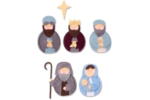 Sizzix Fustella Spessa in Acciaio Bigz L Natività con Maria, Giuseppe, Gesù e Re Magi, Multicolore, Metallo Carta Alluminio