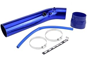OUKENS Tuyau d'admission d'air, kit universel de tube de tuyau de filtre de tuyau d'admission d'air en aluminium de voiture de 76 mm(Bleu)