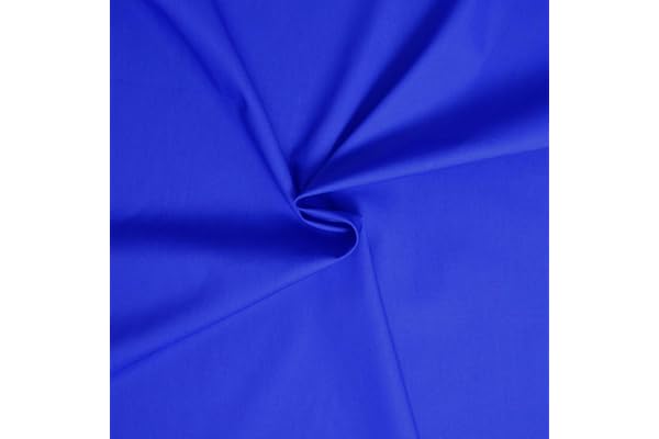 Coupon tissu popeline 100% coton - Tissu coton - Tissu popeline de coton (1m x 1m46, Bleu royal)
