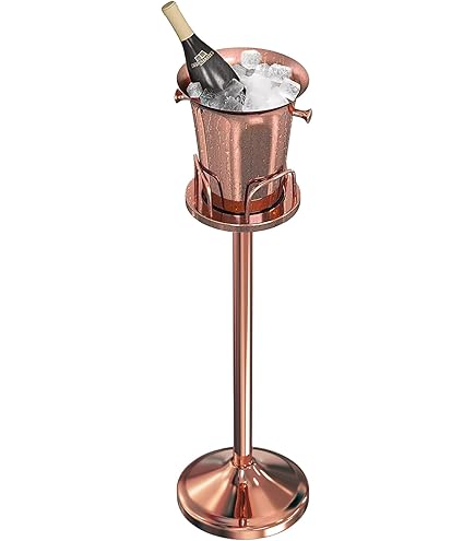 Maestoso Secchiello Porta Ghiaccio Per Vino In Alluminio Con Supporto | Capacità 4L, Nichelato, Per Feste E Bar - 2