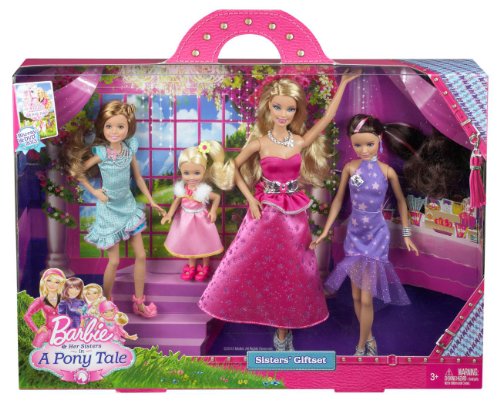 Barbie and Her Sisters in a Pony Tale Collectorst Set - 4 Doll Toy Playset