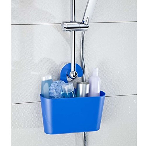 2er-Set stabiler Aufbewahrungskorb Universal-Hängekorb bestehend aus 2 Duschkörben mit Haken zum Hängen für Bad, Dusche, Küche, Keller, WC, Garage etc. Duschkorb in Blau - 9