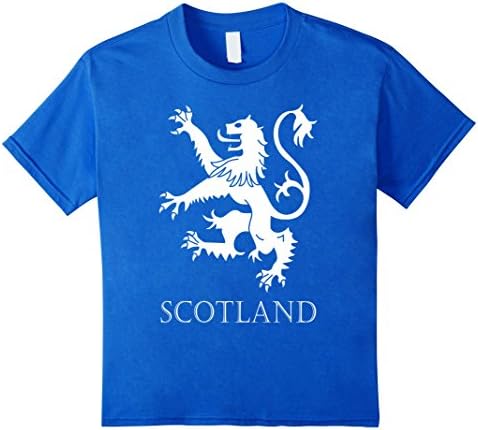 Lion Rampant T-shirt Scotland Tee Scottish Scots Flag Gift Kids 8 Royal Blue