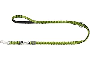 HUNTER Verstellbare Hundeführleine HILO, Farbe: limette, leichtes 3D-Mesh-Material, griffiges Nylon, dreifach verstellbar, schnelltrocknend, witterungsbeständig, Größe: 15/200
