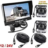 * 12 V-24 V 4-polige Rückfahrkamerasystem: 17,8 cm TFT-LCD-Monitor + robuste Nachtsichtkamera + 4-Pin Stromkabel mit einem wasserdichten Luft- und Raumfahrtanschluss, kann für Fahrzeug/LKW/Transporter/Wohnwagen/Anhänger/Camps/Boot verwendet werden. Sie können es in voller Zeit arbeiten.