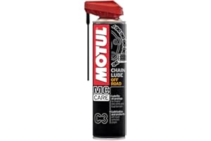 Motul - Lubrifiant Chaîne Moto Tout-Terrain - Aérosol Jaune Fluo pour Application Facile - Compatible O-RING, X-RING, Z-RING - Résiste à l’Eau, Antirouille - MC Care Chain Lube Off Road C3-400 ml