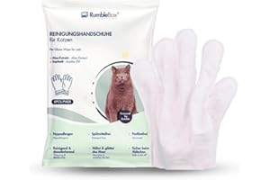 RumbleBox Lingettes humides pour chats et chiens, gants pour animaux de compagnie, toilettage doux, nettoyage et massage, idéal pour les chats en plein air, nettoyage précis avec forme de gant